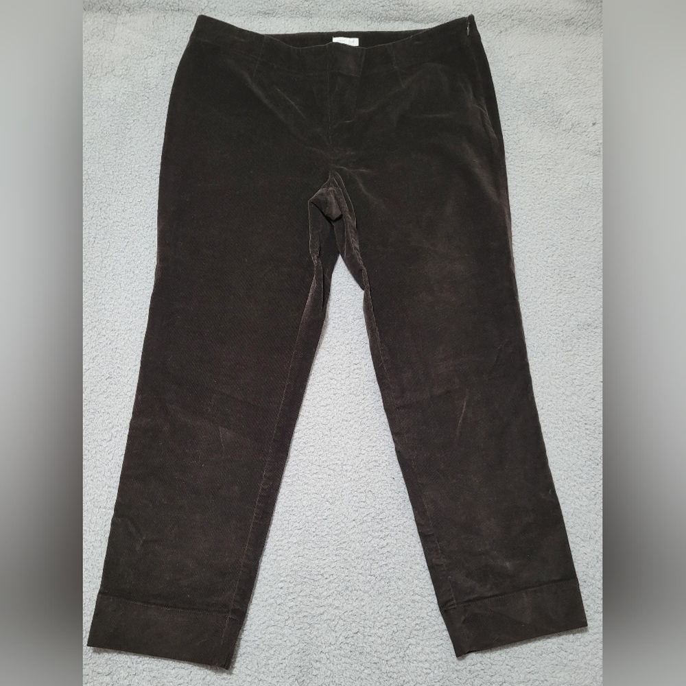 Corduroy J Jill Brown Pants with Side Zipper 14 Petite